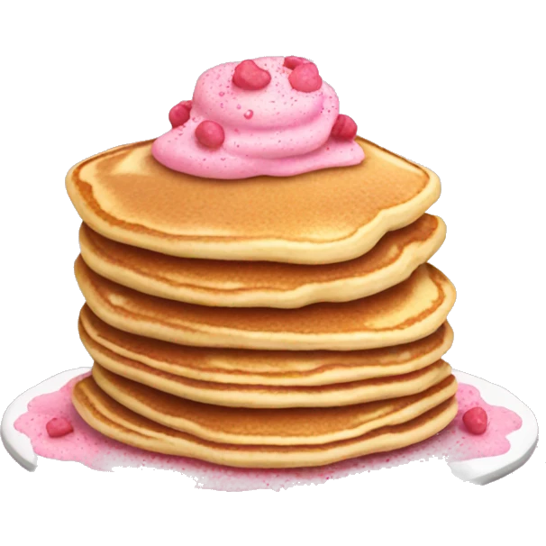 Pancake with powdered pink sprinkled emoji