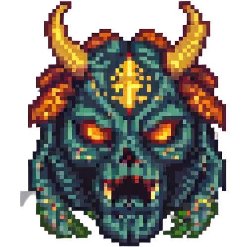 Mahoraga from Jujutsu Kaisen, pixel art style, retro video game look emoji