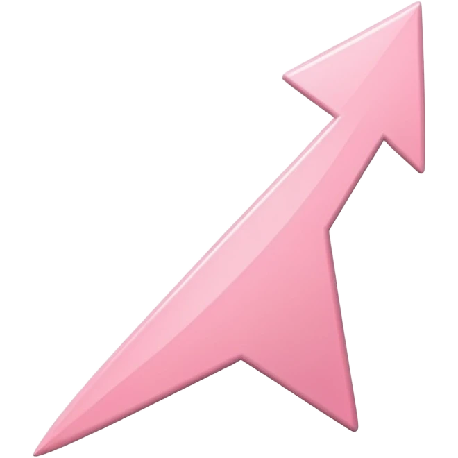 Smooth pastel pink price arrow trending upward, simple and sleek design. emoji