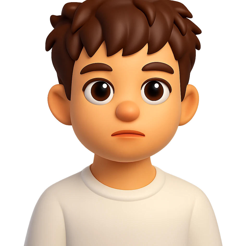 Convert this photo to a 3D emoji style portrait with slightly enlarged eyes, keeping the overall likeness and expression. Remove the background. The style should resemble Microsoft style 3D fluent emojis with a smooth, polished look and vibrant colors. emoji