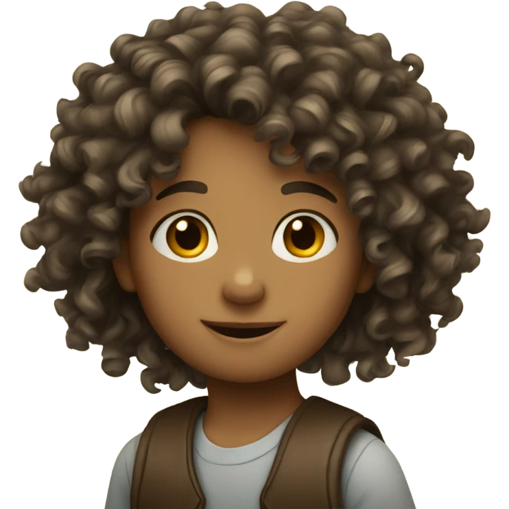 long curly haired child emoji