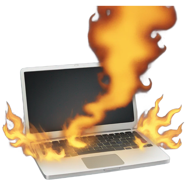 Burning laptop emoji