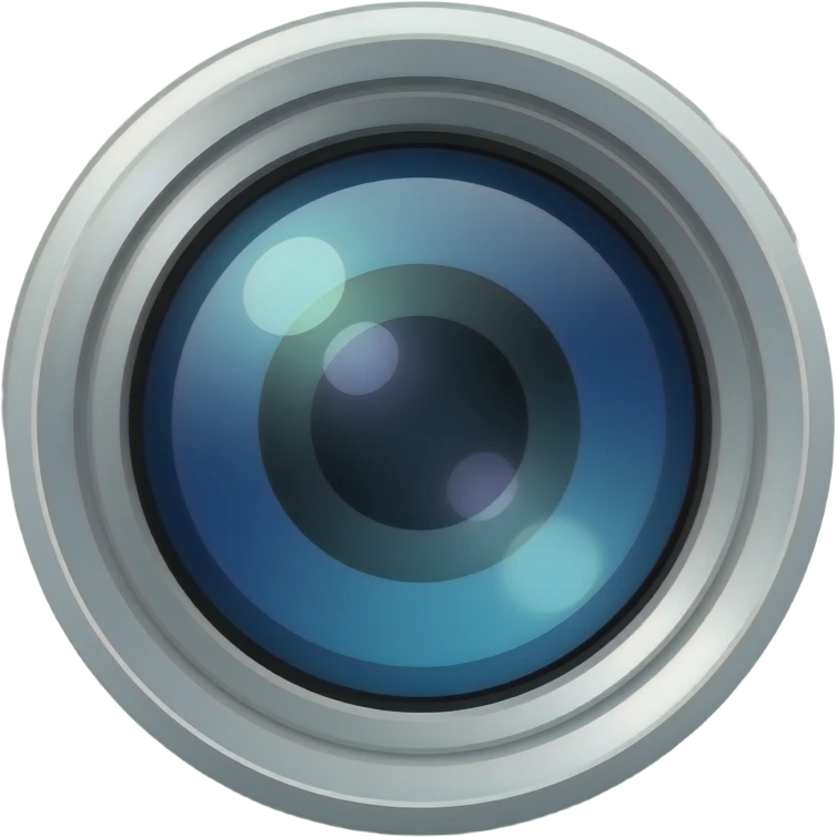 Blue circle camera lens  emoji