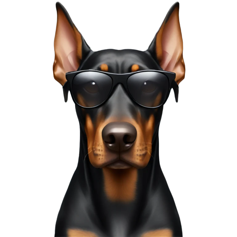 Doberman with sunglasses emoji