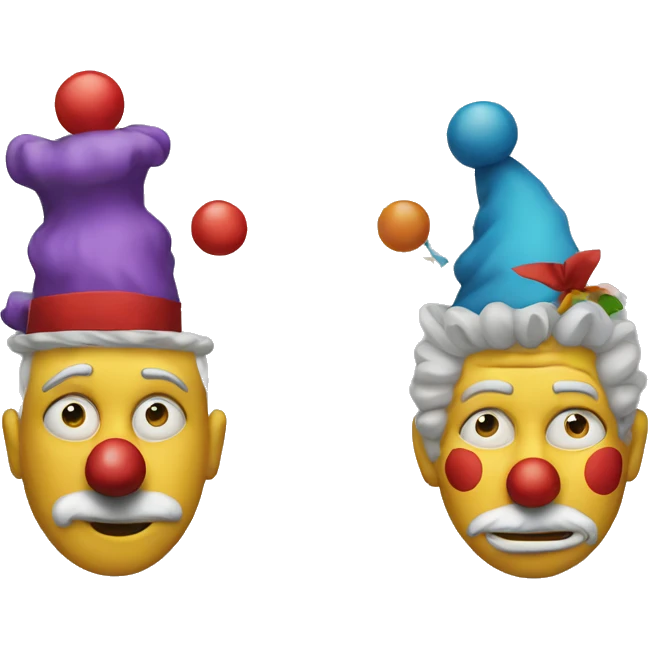 thinking face with the clown face  emoji