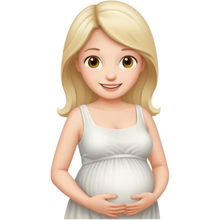 Беременная девушка в белом платье emoji