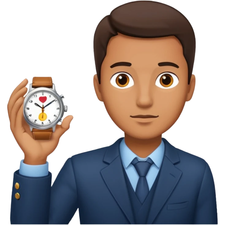 Guy looking at watch emoji