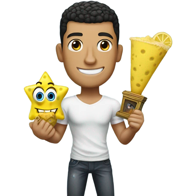 Cristiano holding sponge bob emoji
