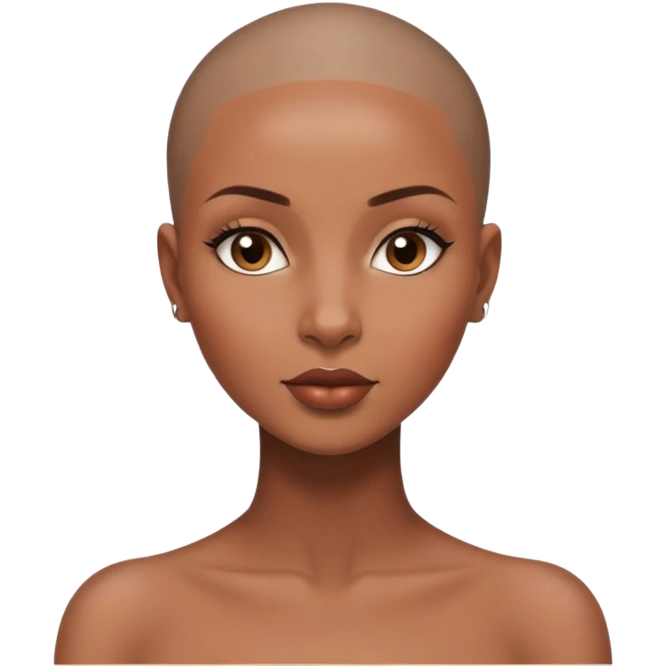 Alluring african woman shaved head beautiful emoji