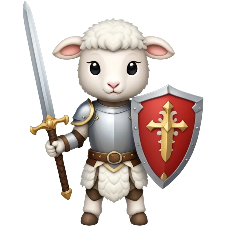 A lamb with armor and sword  emoji