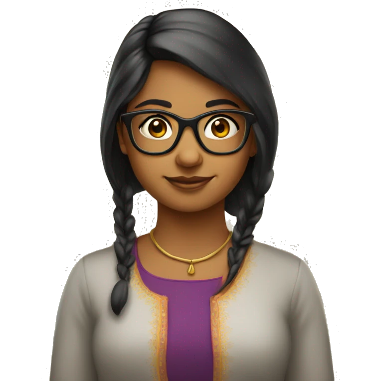 Indian fair girl in specs  emoji