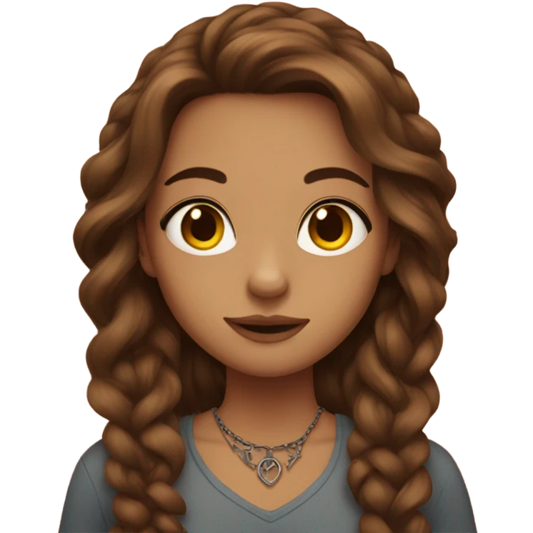 Long brown haired girl with tattoos emoji