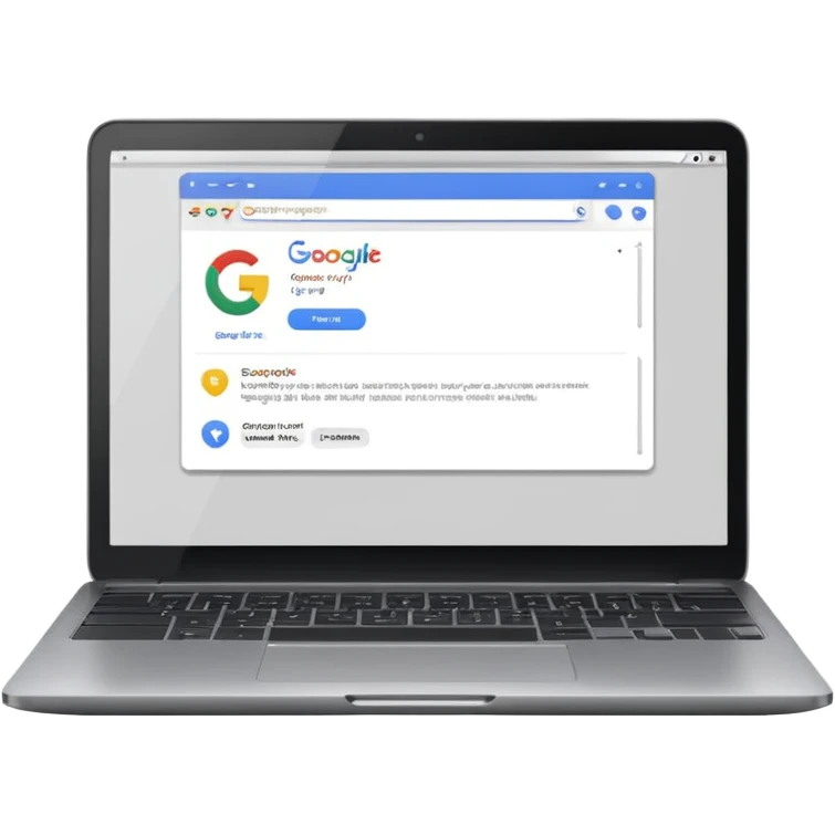 a laptop with google opened emoji