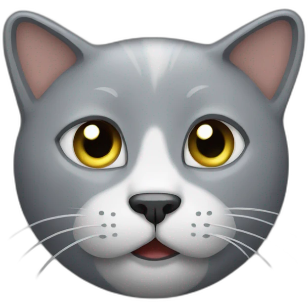 Grey cat sick emoji
