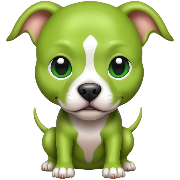 a small green alien pitbull dog emoji