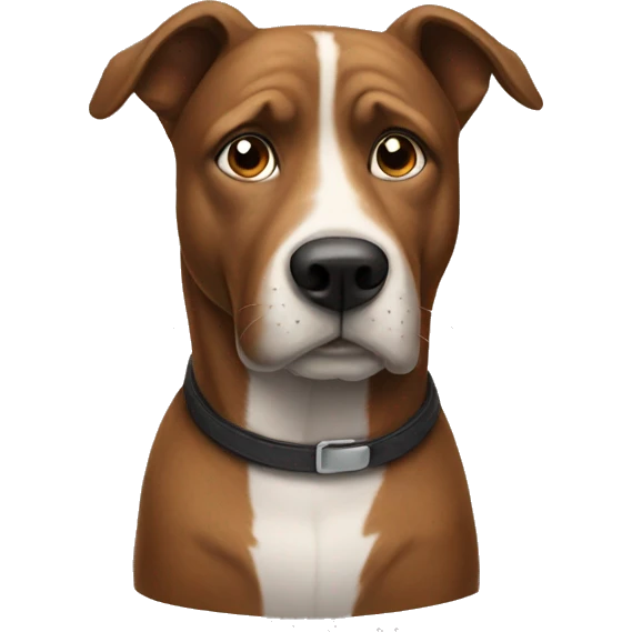 Man faced dog emoji