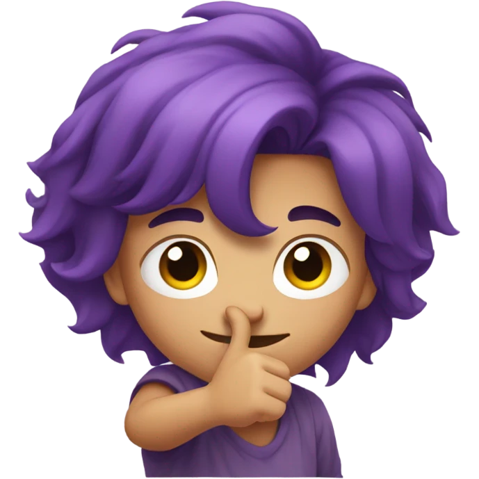 Boy with purple hair fist pumping emoji