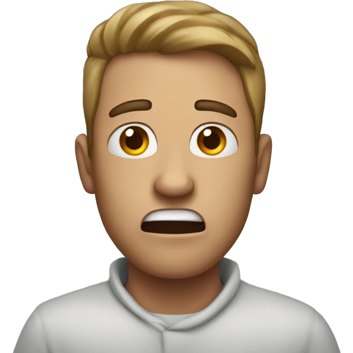 a man covering in fear with his hands up emoji