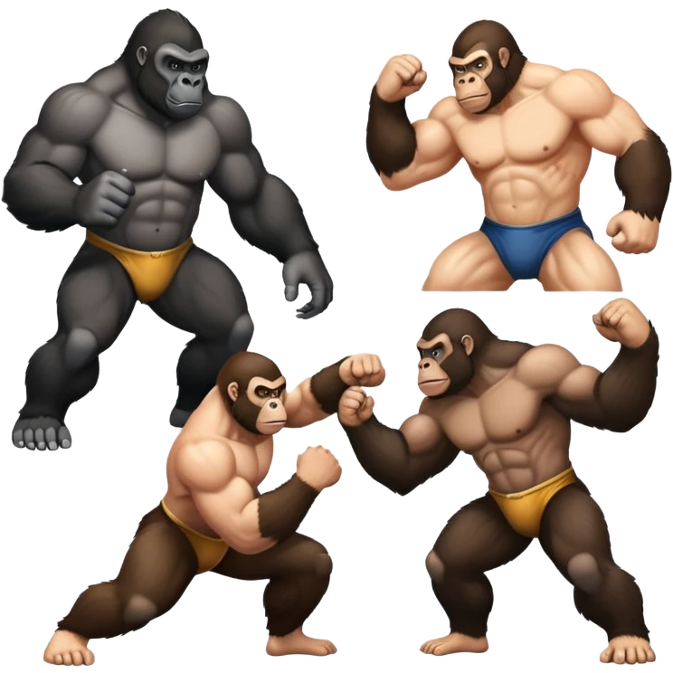 100 men vs 1 gorilla  emoji