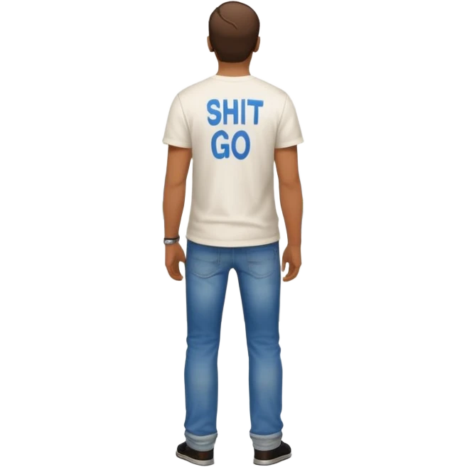 emoji inspired by the 'shit here we go again' GTA meme, character seen from behind, urban atmosphere emoji