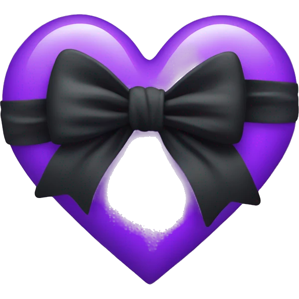 Purple Heart with black bow emoji