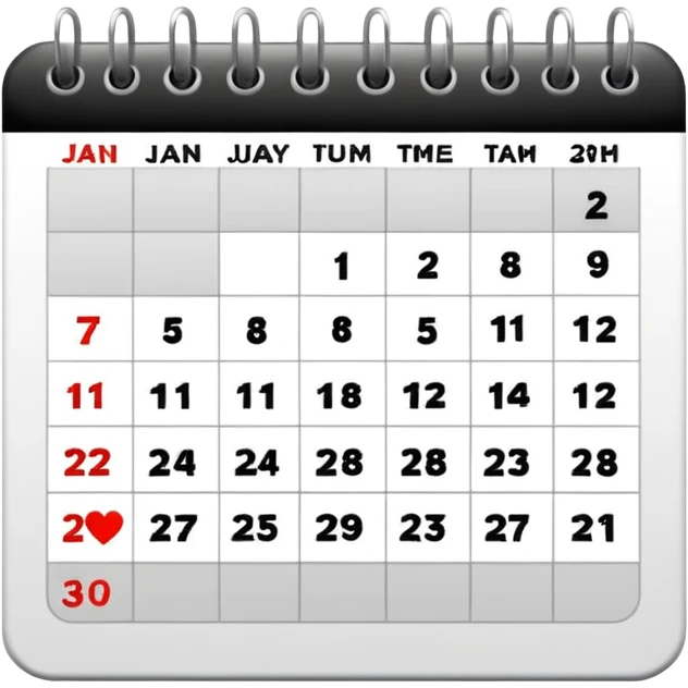 Calander page of 30 January emoji