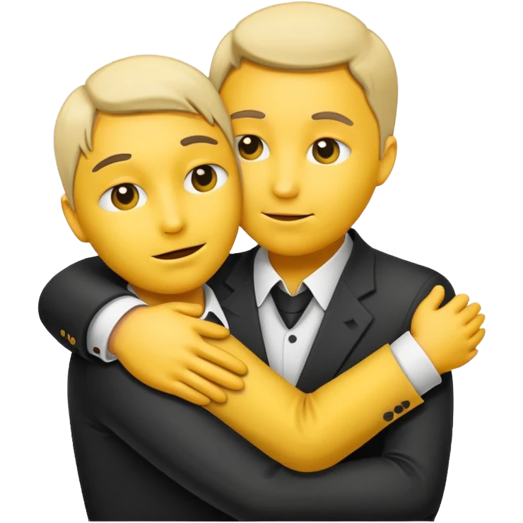 poker face emoji giving a hug, neutral expression, simple and clear design emoji
