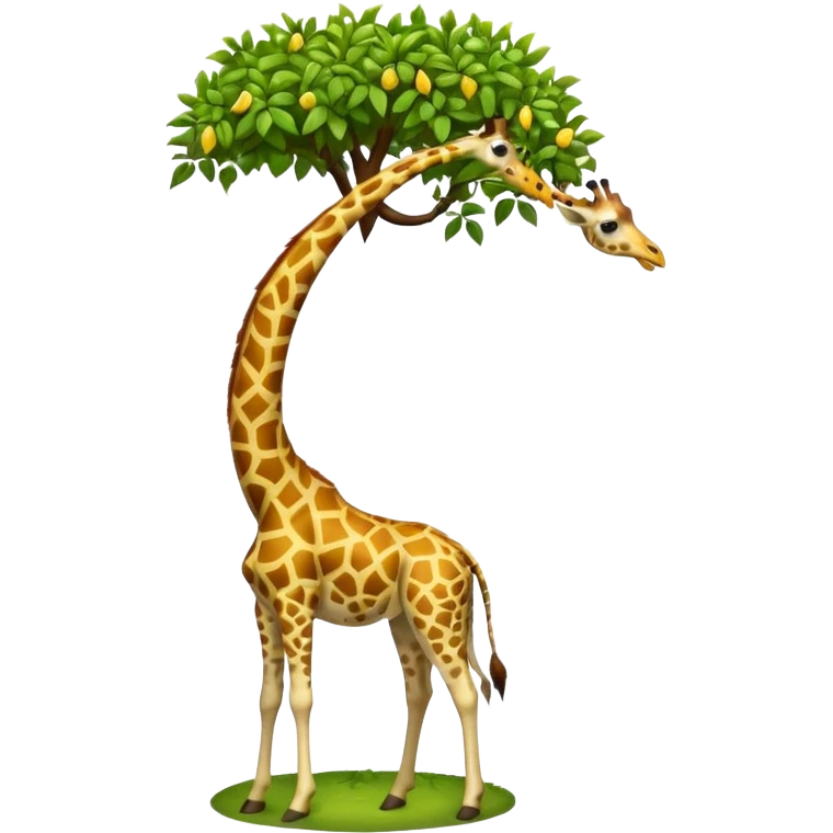 giraffe eating leaves from a tree emoji