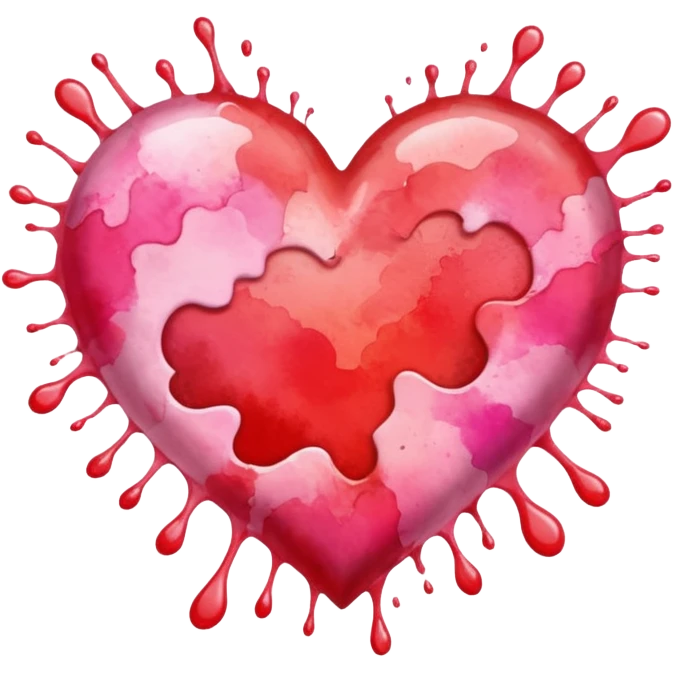 heart with a watercolor splash emoji