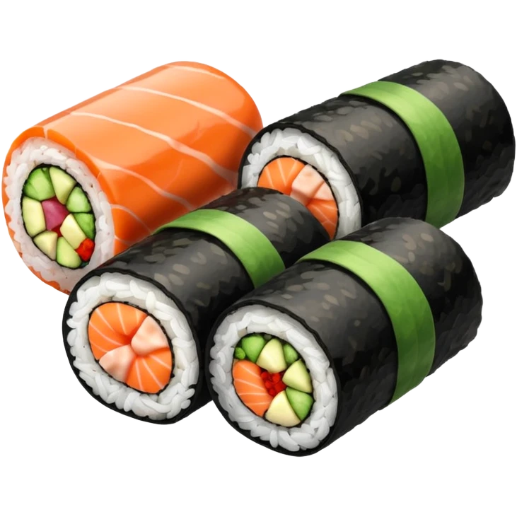 Sushi rolls rice outside restaurant style  emoji