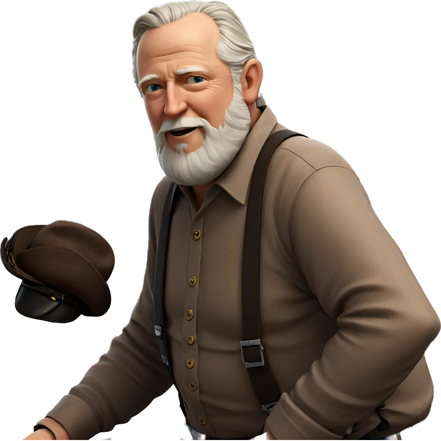 old man in suspenders emoji