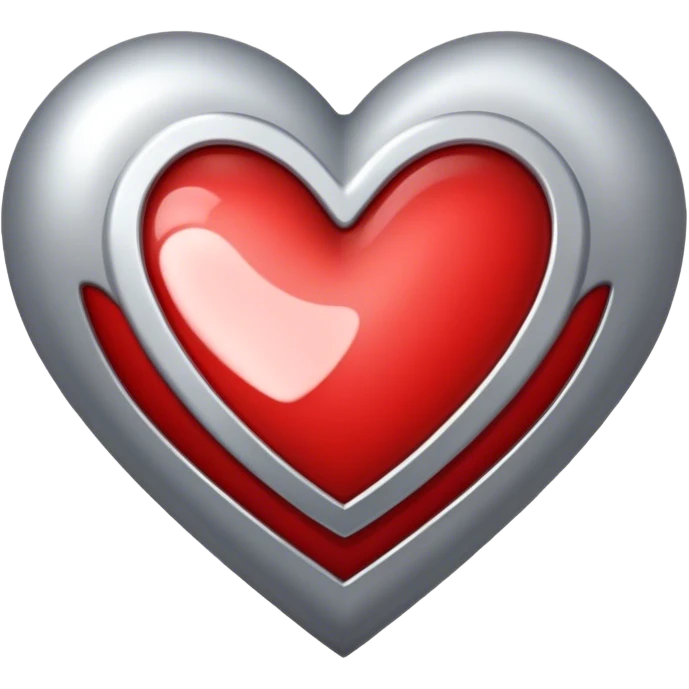 Red silver heart emoji