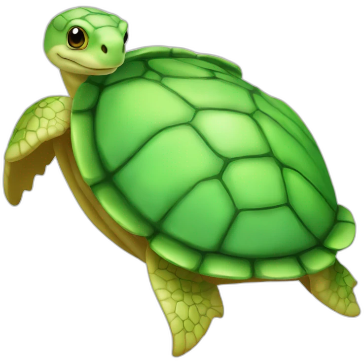 tortue de mer verte kawai emoji