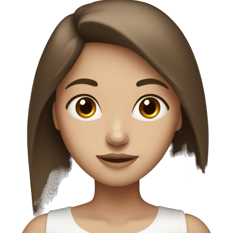 brown-haired girl with white skin and brown eyes emoji