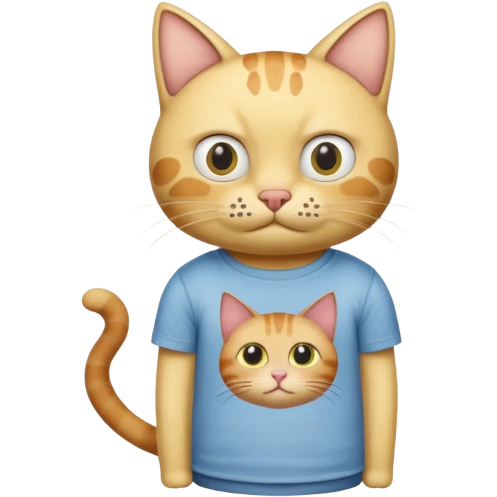 Cat wearing a T-shirt with Patrick from SpongeBob on it emoji