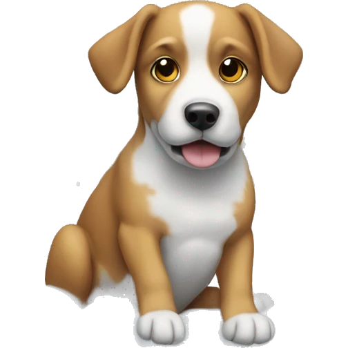 dog floating on a cloud with wings emoji