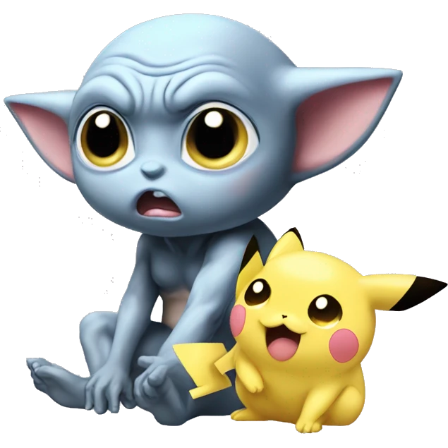 Gollum Jigglypuff sniffing Pikachu   emoji