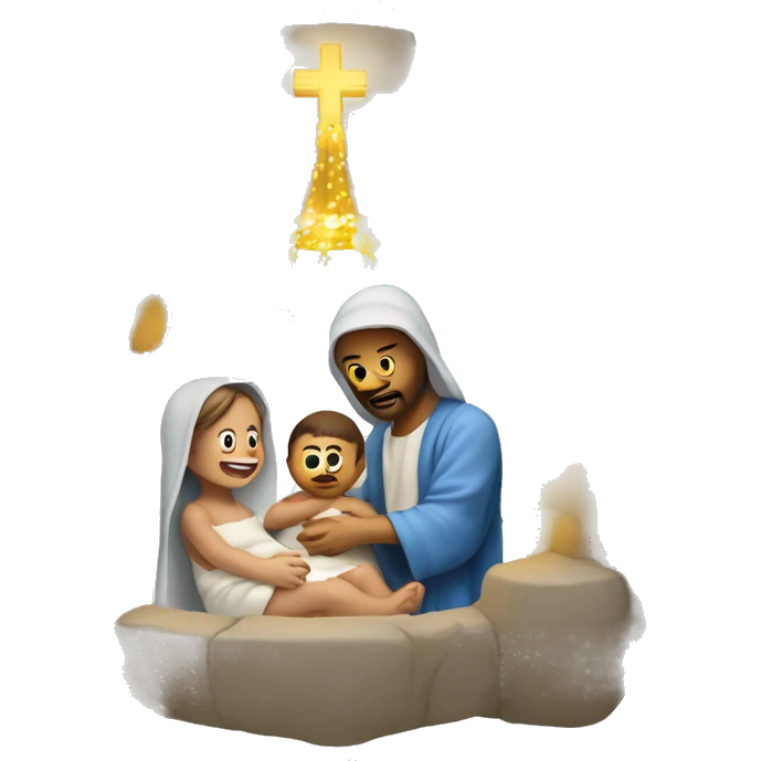 Portal de Belén con el nacimiento del niño Jesús  emoji