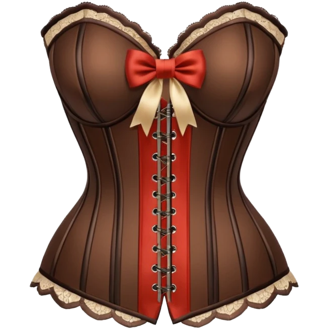 brown corset with bow emoji