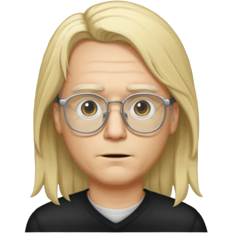 Dead Guy with long blond hair and glasses emoji