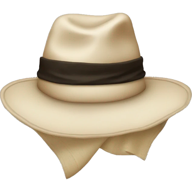 hat with a cloth on the side emoji