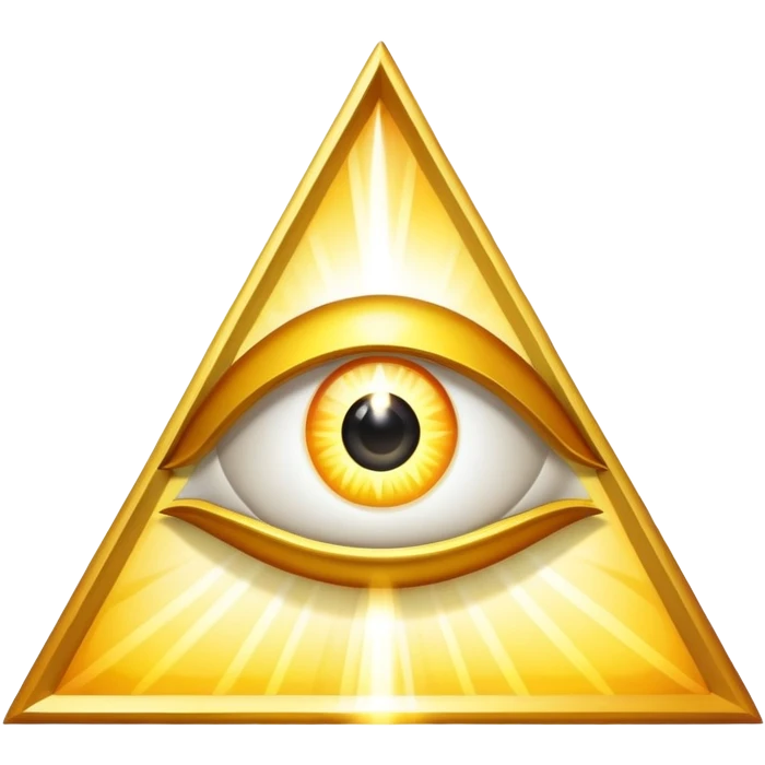 All-seeing eye in triangle with rays of light emoji
