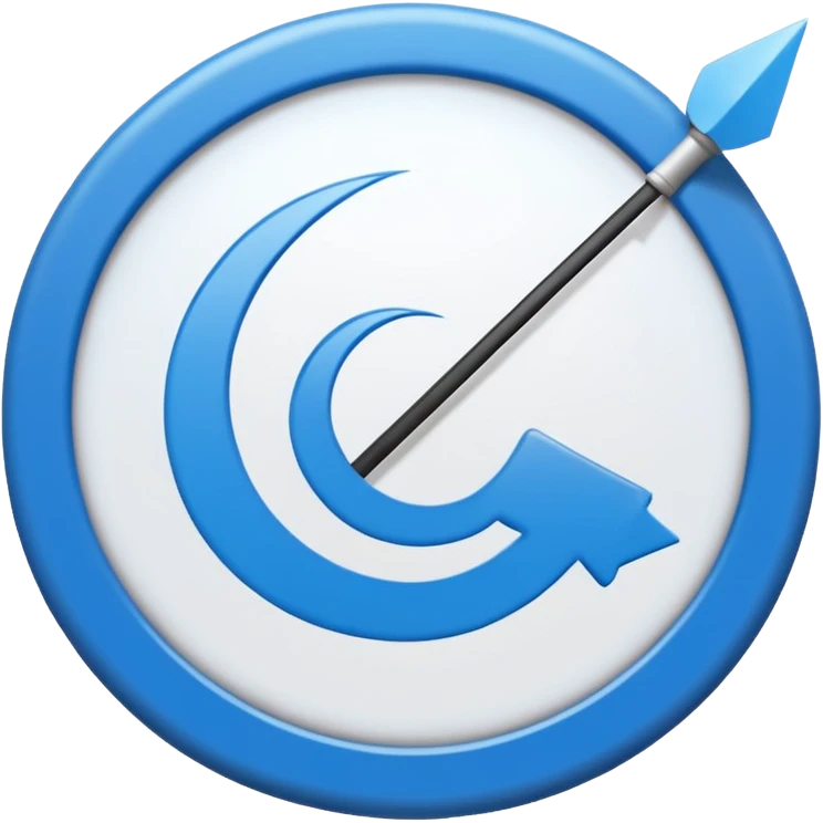 Quiero que hagas un círculo azul y con una flechita en el medio blanca emoji