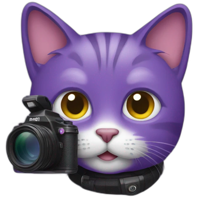 Purple Cat holding camera emoji