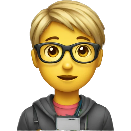 child Programming a code emoji