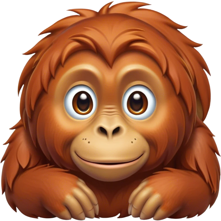 Cinematic Cute Orangutan Portrait Emoji, Head tilted playfully and inquisitively, with a gentle, expressive face accented by soft, flowing fur and round, sparkling eyes brimming with warmth, Simplified yet irresistibly adorable features, highly detailed, glowing with a warm, friendly glow, high shine, affectionate and lively, stylized with a touch of jungle whimsy, bright and endearing, soft glowing outline, capturing the essence of a mischievous yet loving orangutan that seems as if it could swing out of the screen into your arms! emoji