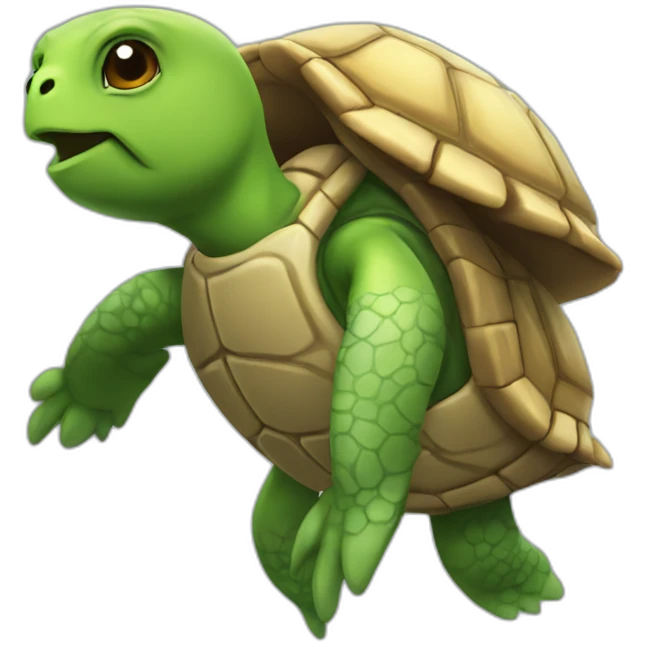 Turtle with a jetpack emoji
