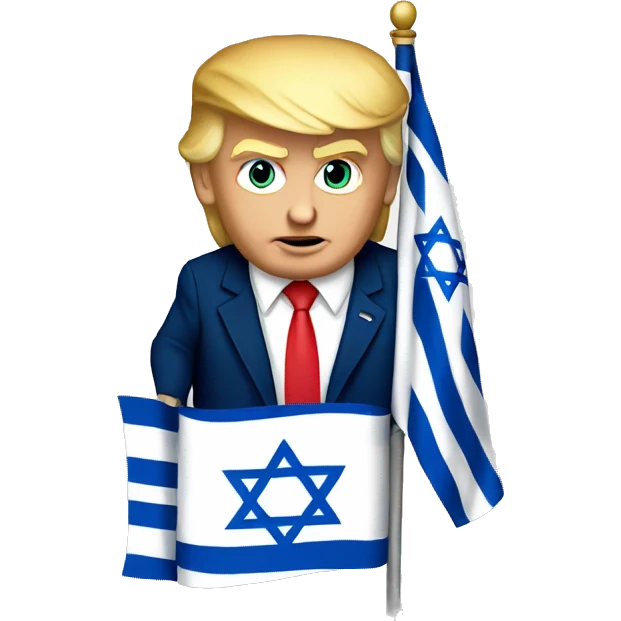 Donald Trump with Israel flag emoji
