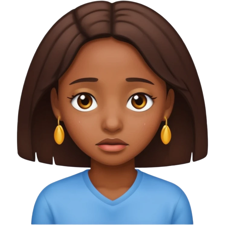 Pretty brown skin girl with teary eyes emoji