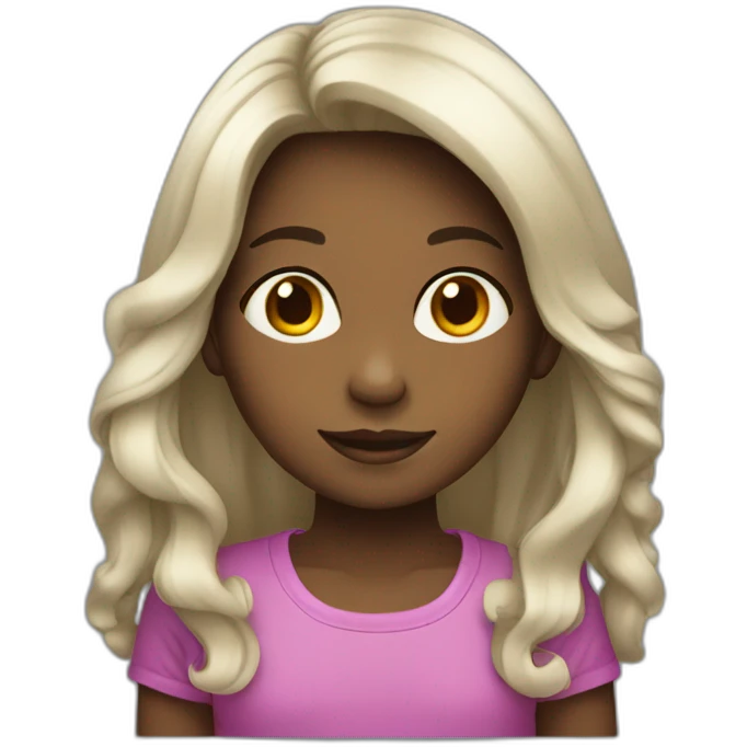 niña 9 años pelo largo negro emoji